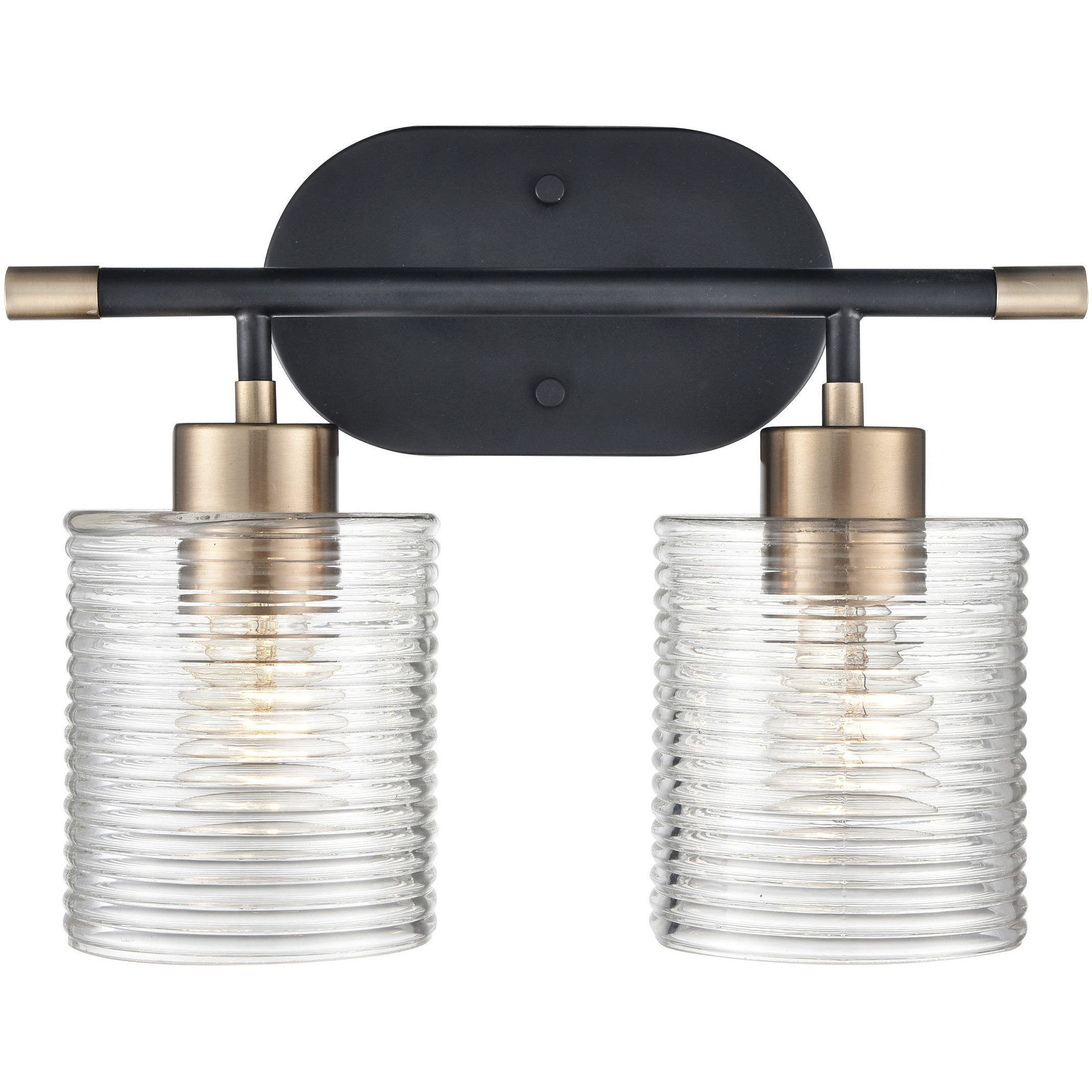 Renitta 2 Light 14 inch Matte Black/Modern Gold Bathroom Vanity Light Wall Light